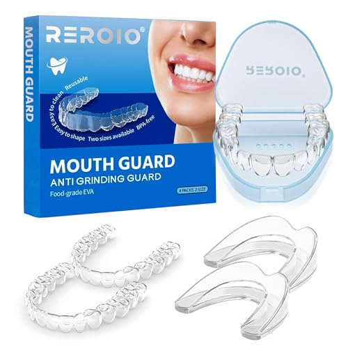 REROIO Mouthguards for Grinding Teeth Grinding Mouth Guard for Sleep, Mouth Guard for Grinding/Clenching at Night, Perfect fit Anti Grinding Night Guard for Adults