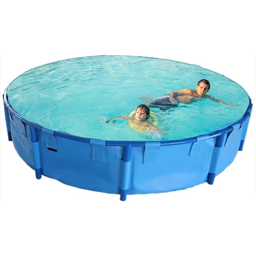 LZMZMQ Piscinas Desmontables Acero/Piscina Marco Piscinas Infantiles Pequeñas con Marco De Plástico De 1/2/3/4/5/6/7/8/9/10 M, Piscinas Elevadas Redondas Grandes(2X1M/3100L/818GAL)