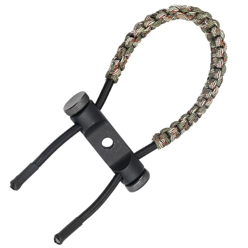 KURUGEILI Archery Bow Sling Adjustable Wrist Sling Strap Braided Bow Sling for Compound Bow Hunting Shooting