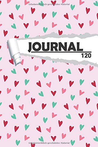 Journal vintage Herz: Notizbuch I DIN A5 I 120 Seiten I Blanko I Organizer I Tagebuch I Skizzen I Handletter (Abstrakte Muster)