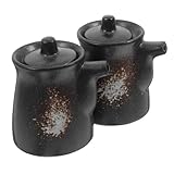 iplusmile 2Stücke Keramik Sojasauce und Essigspender Flüssige Gewürzflaschen mit Tropffreiem Auslauf für Restaurant und Partys zu Reinigen