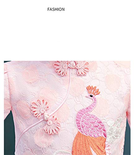 Girls Chinese Cheongsam Tutu Dresses Retro Embroidery Princess Dresses for Age 3-10Years4