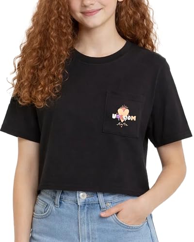 Image of Volcom Girls Shirts - Casual Crewneck Short Sleeve Graphic Tee Trendy Tops - Breathable Girls Summer Clothes