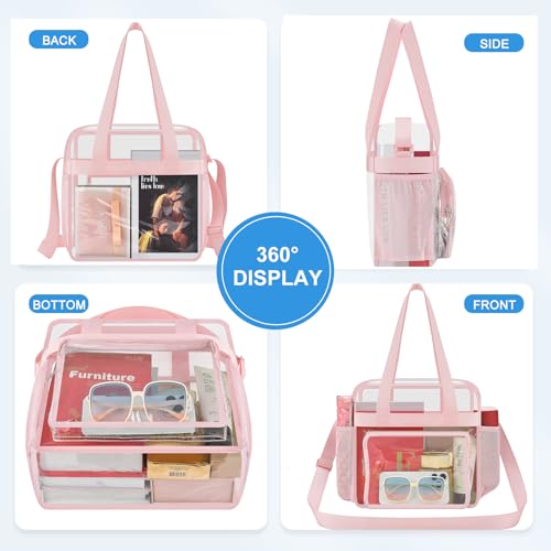 Image of Busiuw Clear Bag for Stadium Events, Stadium Approved 12x12x6 Clear Tote Bag for Sport Fan, Work Concert Travel