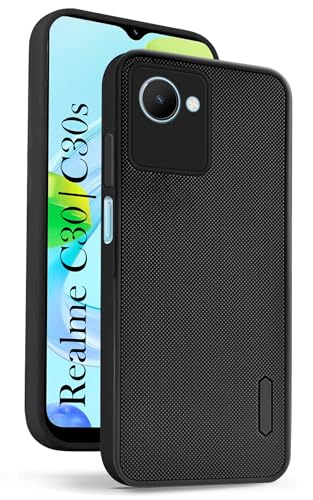 Image of Jkobi Back Cover Case for Realme C30 | C30S (Textured Grip Design | Camera Protection | Slim and Light Weight | Soft Touch and Feel | Black)
