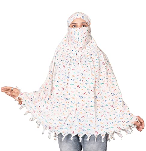 Image of SIXSIGMA Cotton Long Scarf Cum Mask scarves Usable for vehicle Driver | White Printed Design | Universal Size | For Girl & Women | Breathable Sun Protection Light Weight