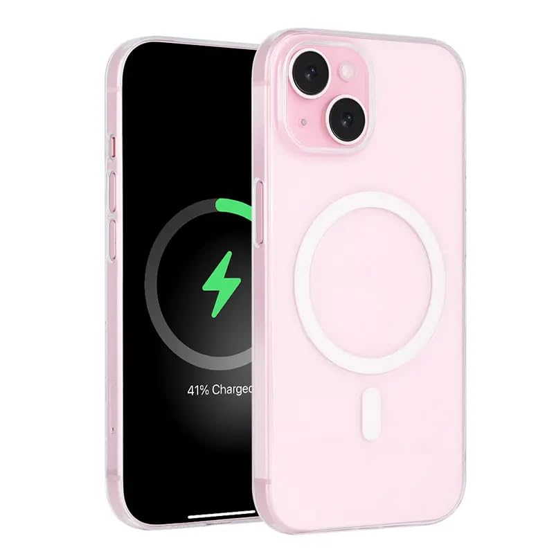 Image of Back Cover Case for iPhone Offers Mag-Safe Compatibility | Crystal-Clear Design | Camera Protection | Durable PC & TPU Construction (Transparent, iPhone 15 Plus)