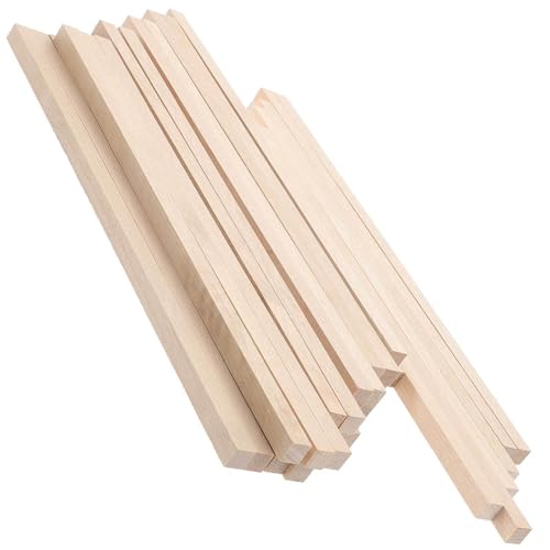 UKCOCO Varillas de Madera Cuadradas sin Tratar 10X10 MM 30 CM 30 Piezas para Manualidades DIY Bricolaje y Proyectos Creativos Palitos Resistentes y Ligeros para Decoración y
