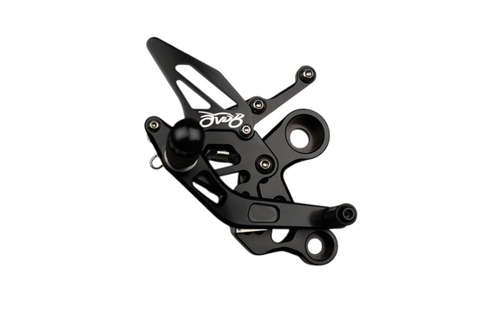 avdb-moto Supporto Pedane Arretrate Regolabili Compatibile con TRIUMPH DAYTONA 675 H67 2013-2017, STREET TRIPLE 675 L67LR 2013-2017, R RX 675 L67LR 2013-17, Daytona 675 R H67 2013-17 Racing AVDB (Blu)