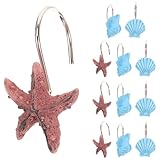 Gadpiparty 12 Stück Teiliges Duschvorhanghaken Resin Glatte Oberfläche C förmige Gardinenringe Rutschfestes Design Leicht und Kompakt für Badezimmer Gardinenstangen Geeignet Zufällige Farbe