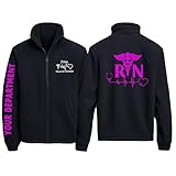 Intriklo Custom Nurse Fleece Jacket, RN CNA LPN Medical Zip Up Coat, Embroidered Name, Gift for Nurse, RN Fleece Jacket, Nursing Jackets for Women Men 13