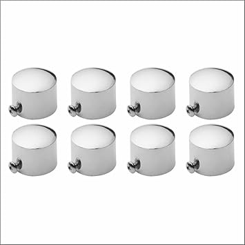 SPOTBIA Curtain Bracket Stainless Steel/Without Support/Home decor/ Curtain Bracket Chrome Finish/windo & Door Accessories/Curtain Knob 1 Inch Rod Pocket/Curtain Accessorise/(Pack of 8)