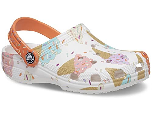 Image of Crocs Unisex-Child Classic Seasonal Print Clogs, White /Multi, 8 Toddler