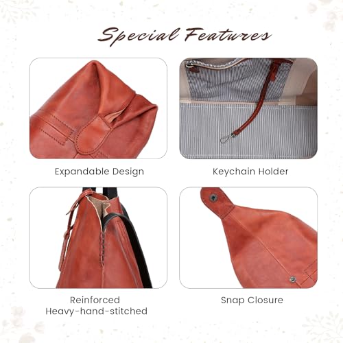Image of OLD TREND Genuine Leather Forest Island Tote | Spacious Handbag with Removable Inner Pouches