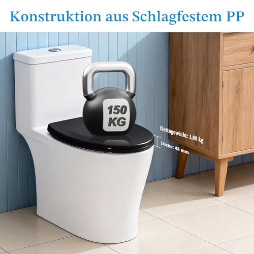 Cuvette toilette forme O haut de gamme finition noire mate - 3