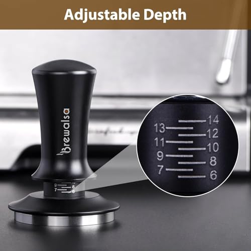 Image of 58mm Espresso Tamper Spring Loaded, Premium Barista Tools Coffee Tamper, Stainless Steel Base Tamper Compatible with 58mm Espresso Machine Rancilio, Gaggia, E61 series Bottomless Portafilter