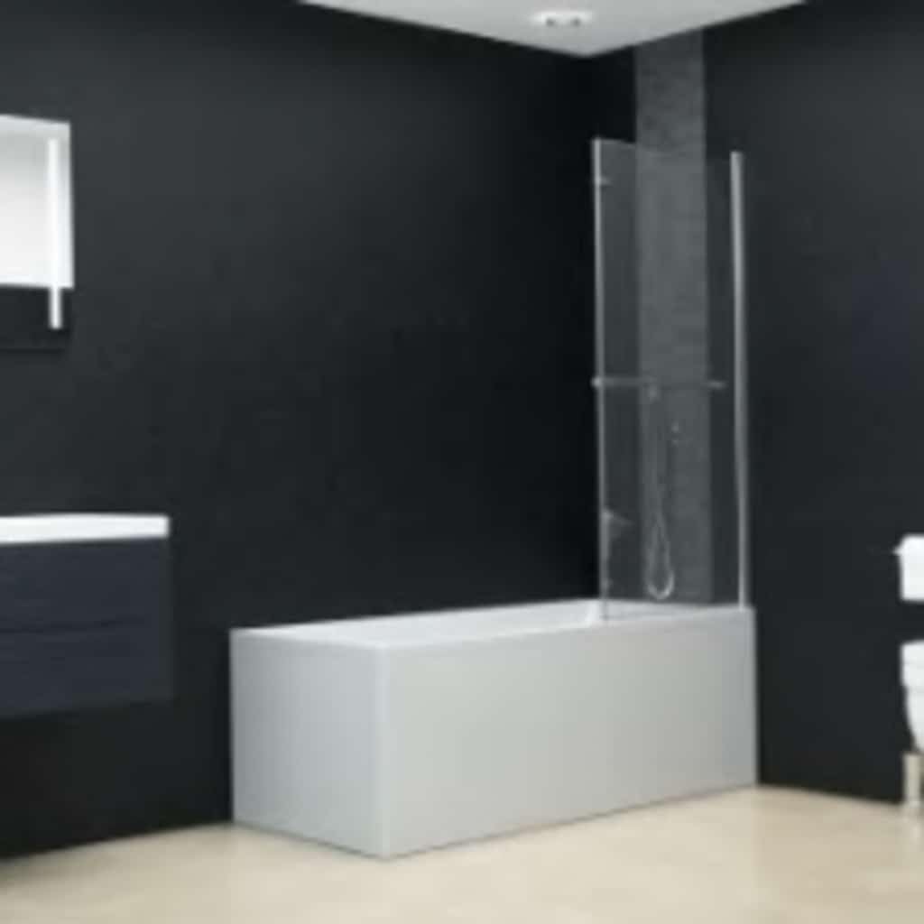 Cabina de ducha de 120 x 140 cm, cabina de ducha de vidrio templado con 2 paneles con barra de toalla, mampara de ducha plegable, perfiles cromados y cristal de seguridad para baño elegante, fácil
