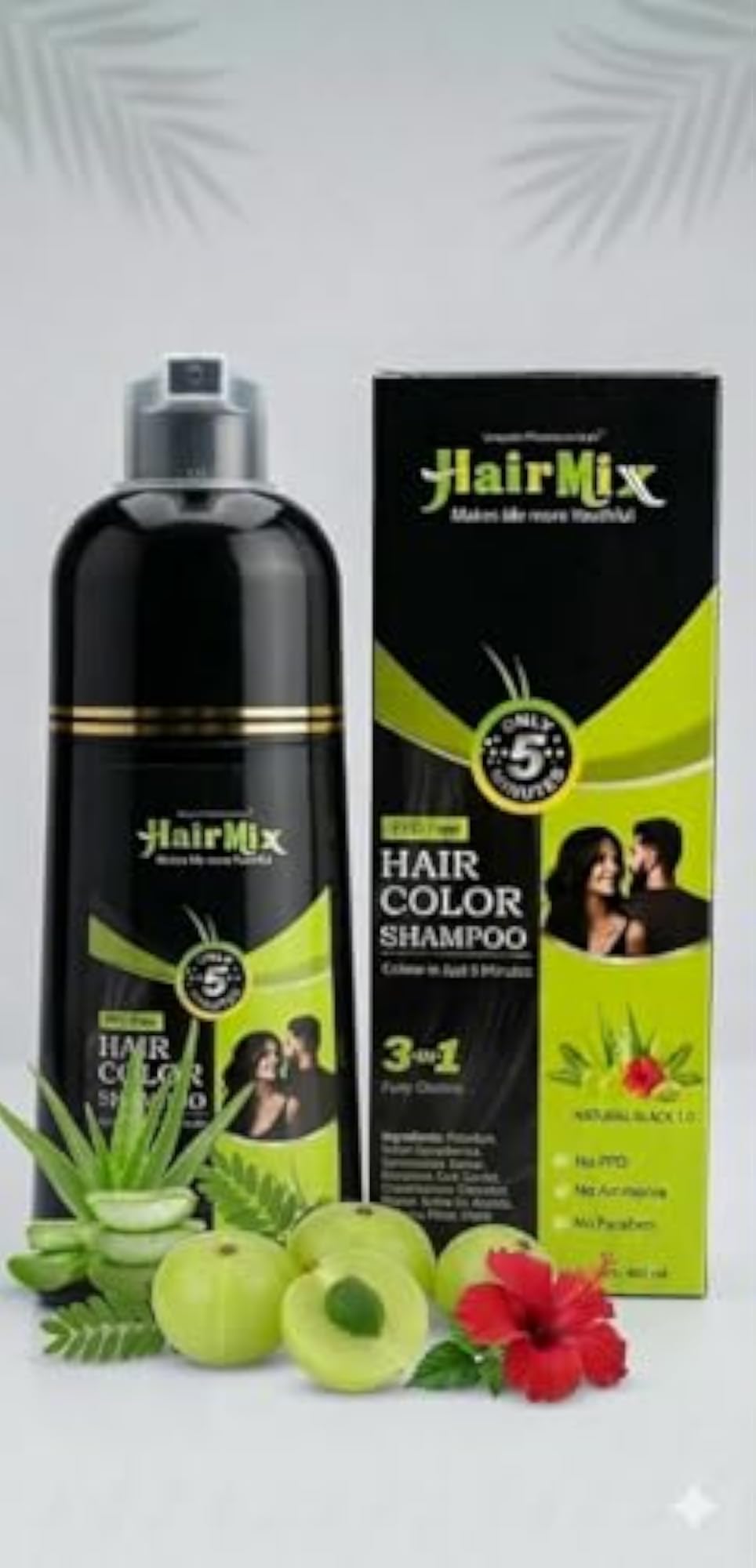 PPD Free Hair Colour Shampoo Natural Black, 200ml
