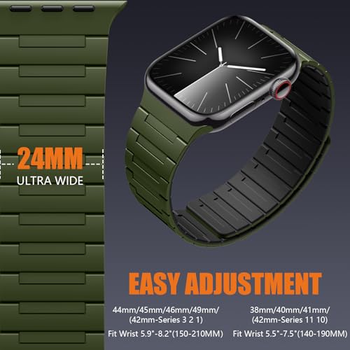 Image of SNBLK Magnetic Watchband Compatible with Apple Watch for Men 44mm 45mm 46mm 49mm 42mm 41mm 40mm 38mm Women, Silicone Sport Strong Magnet Strap for iWatch Series 11 Ultra 3 Ultra 2 Se 10 9 8 7 6 5 4 1