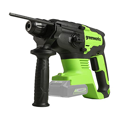 Greenworks 24V Brushless Cordless Rotary Hammer, Impact Rate 4500 IPM, Impact Energy 2.1 Joules, SDS-Plus - Bare Tool