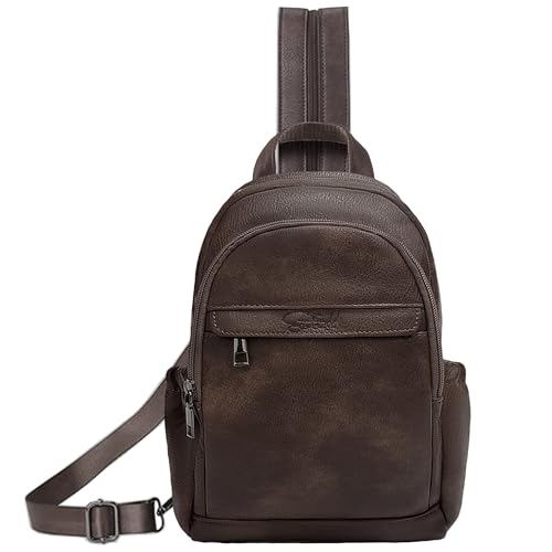 ECOTISH Mini Rucksack Damen Klein –Cityrucksack Handtasche Anti Diebstahl Wasserdicht Elegant Crossbody Bag Backpack Women Casual Daypack für Reise Freizeit Einkauf Arbeit (Kaffee)