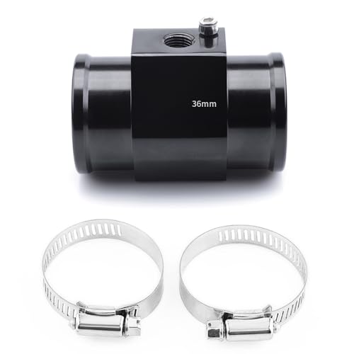 Aluminum Water Temp Joint Pipe, Black, 36mm
