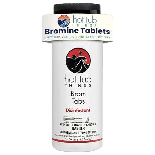 Hot Tub Things Bromine Tablets for Hot Tub & Spa - Powerful Water Sanitizer for Clean and Safe Water, Ideal for Hot Water & Sensitive Skin, Compatible with Bromine Floaters & Spa Systems - 1.5 Pounds