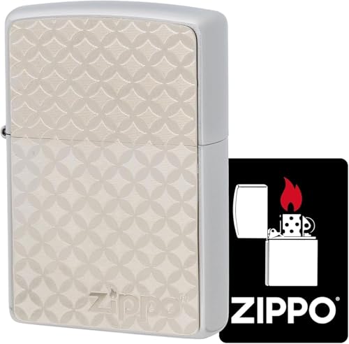 Encendedor Zippo con placa metálica plateada miniatura 2