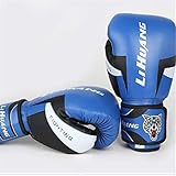 Boxhandschuhe Für Erwachsene Sanda Spiel Kampf Gym Praxis Handschuhe Vereinstraining Professionelle Kämpfen Kickboxen Boxen Supplies Kampf Handschuhe,Blau,8oz