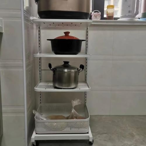 3-Tier Rolling Kitchen Storage Cart - Mobile Shelving Unit with Baskets - Space-Saving Kitchen Organizer & Trolley for Home, Dining, and Pantry Use