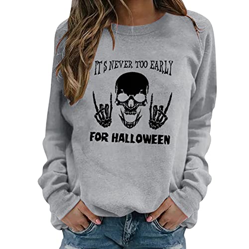 QWUVEDS WERTYT Sweat à manches longues pour femme - Noir - Pour femme, Gris #1, S Cover