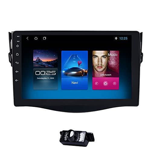 hizpo 9 Inch Android 10 Car Navigation for RAV4 (2006-2012) Double Din Car Radio Supports OBD2 Steering Wheel Control Mirror-Link 4G WiFi Bluetooth TPMS Stereo with Free Reverse Camera