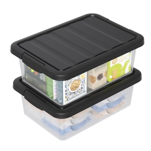 Boîtes de rangement verrouillables plastique transparent couvercle