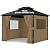 10'x12' Gazebo Curtains Outdoor Waterproof, 4-Panels Sidewalls with Zipper, Universal Replacement for Patio Privacy Screen(Only Curtains)