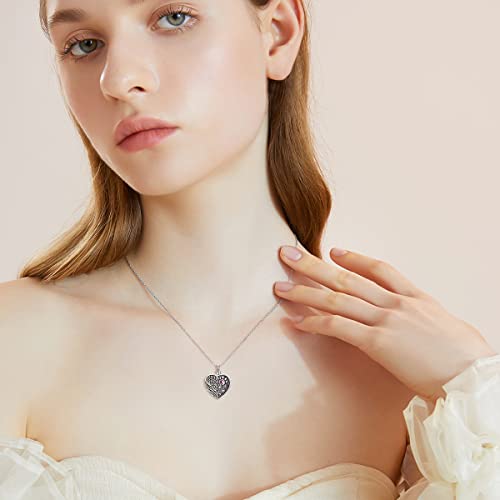 Personalized Heart Urn Locket Necklace for Ashes and Pictures 925 Sterling Silver Customized Locket Cremation Necklace for Ashes Memorial Keepsake Jewelry for Women2