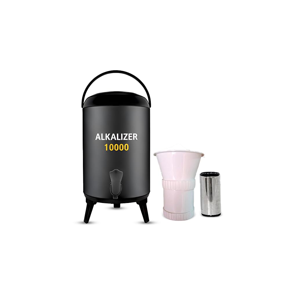 Portable Stainless Steel Alkaline Water Making Jar, Alkaliser, PU Insulated Thermosteel with Easy to Carry Handle, 2 Cups Inside with Right pH Level -10 LTR (New Launch)-picture-25