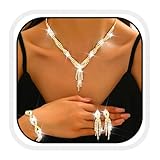 Zoestar Ensemble de bijoux de mariage pour mariée avec collier, boucles d'oreilles et bracelet en strass   Ensemble de bijoux de costume en cristal scintillant pour femmes, taille unique, Pas de gemme