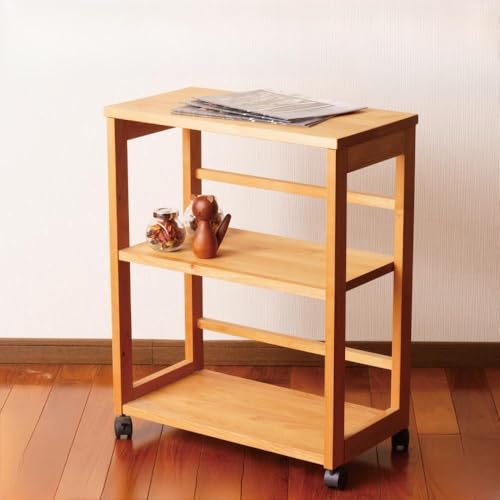 テーブルワゴン デスクワゴン キャスター付き 収納カート アルダー 無垢材