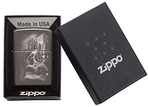 ZIPPO 49141 – Skull Mountain Design - Black Ice – Sturmfeuerzeug, nachfüllbar, in hochwertiger Geschenkbox – Bild 7