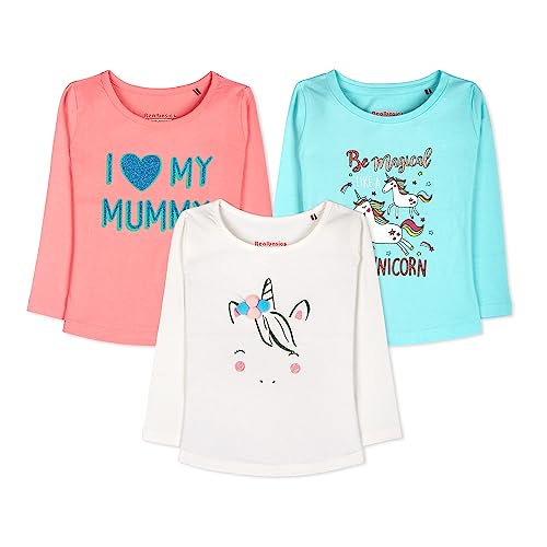 Image of Real Basics Girls Regular Fit Full Sleeves Tshirt (Pack of 3)