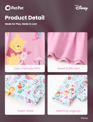 Image of Disney Toddler Girls Clothes Long Sleeve Shirt Leggings 2pcs Outfits Set