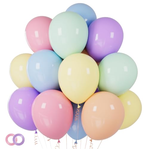 Pastel Balloons 100 Pack 12 inch Pastel Colors Latex Party Balloons for Birthday Rainbow Party Baby Shower Wedding Decorations