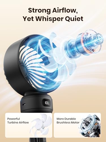 Image of Warmco Portable Stroller Fan, 4000mAh Rechargeable Clip On Fan | Flexible Tripod, Up to 15H, 4 Speeds, LED Display, Detachable Grille, Quiet Operation, for Car Seat, Crib