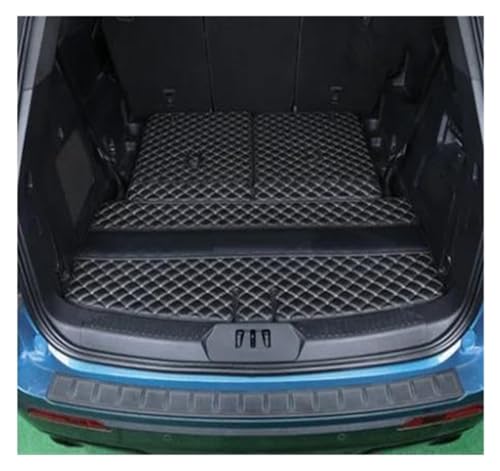 トランクマット に適合する フォード に適合する エクスプローラー 6 7人乗り 2020年式 耐久性のあるトランクカーペット カーゴライナーマット フルセット カートランク 後部座席マット(Black withbeigeA)