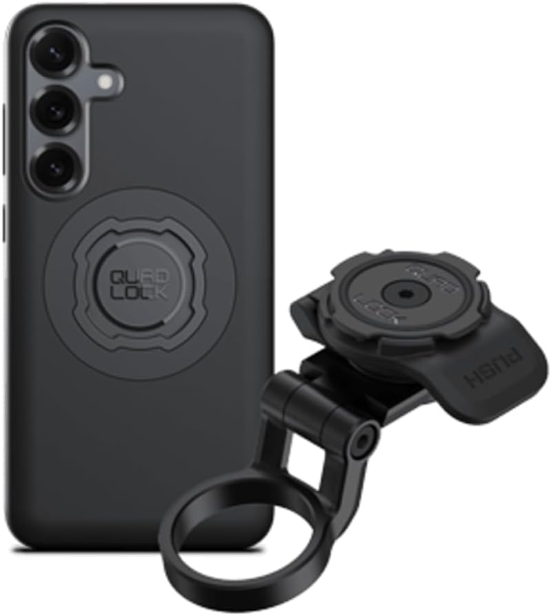 Quad Lock Stem Cap Mount (Adjustable) Bike Kit with Galaxy S25+ MAG Phone Case