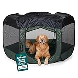 FurHaven Portable Pet Playpen for Dogs & Cats, Foldable Indoor Kitten Playpen with Mesh Sides, Pop Up Travel Dog Pen, X-Large, Hunter Green