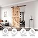 EaseLife 5.5FT Bypass Double Sliding Barn Door Hardware Kit,Single Track, Slide Smoothly Quietly, Easy Install， (5.5FT Track Kit for Double 38