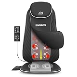 Snailax Shiatsu Massagesitzauflage mit Wärme- und Vibrationsfunktion, Massageauflage für Nacken und Schulter, Rückenmassaggerät, Massagesessel, Geschenke für Männer Frauen