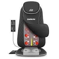 Snailax Shiatsu Massagesitzauflage mit Wärme- und Vibrationsfunktion, Massageauflage für Nacken und Schulter, Rückenmassaggerät, Geschenke für Männer Frauen