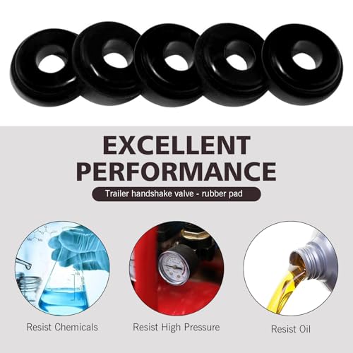Image of 20 PCS Glad Hand Seals, Rubber High Temperature Resistance Handshake Valve Gasket, Air Hose Glad Hands Grommets Tight Fit Gasket, for Semi Trucks Trailers Brake Air Hose (Black)